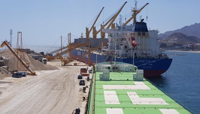 Buques atracados en los muelles comerciales 2 y 3